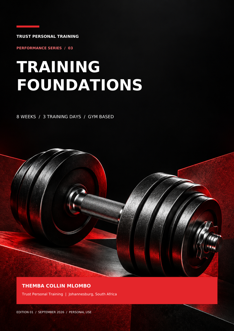 8-Week Training Foundations cover — Trust Personal Training, Themba Collin Mlombo